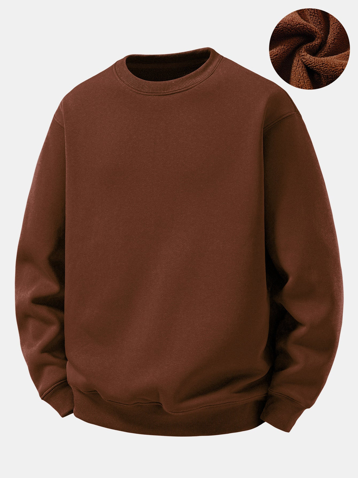 Basic Sherpa-Lined Relaxed Sweatshirt
