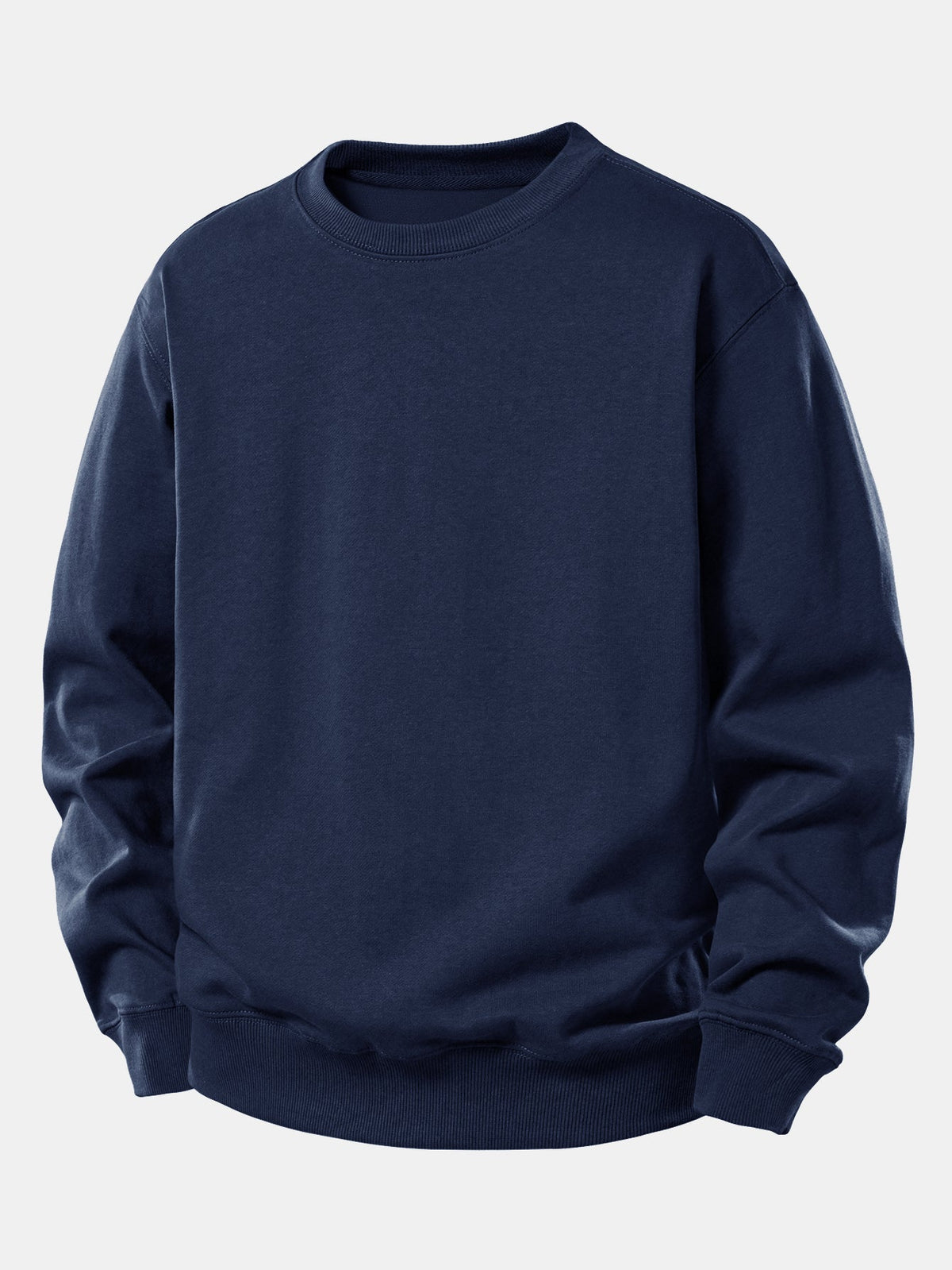 Conjunto de moletom de gola careca com caimento confortável e calça de moletom de perna reta