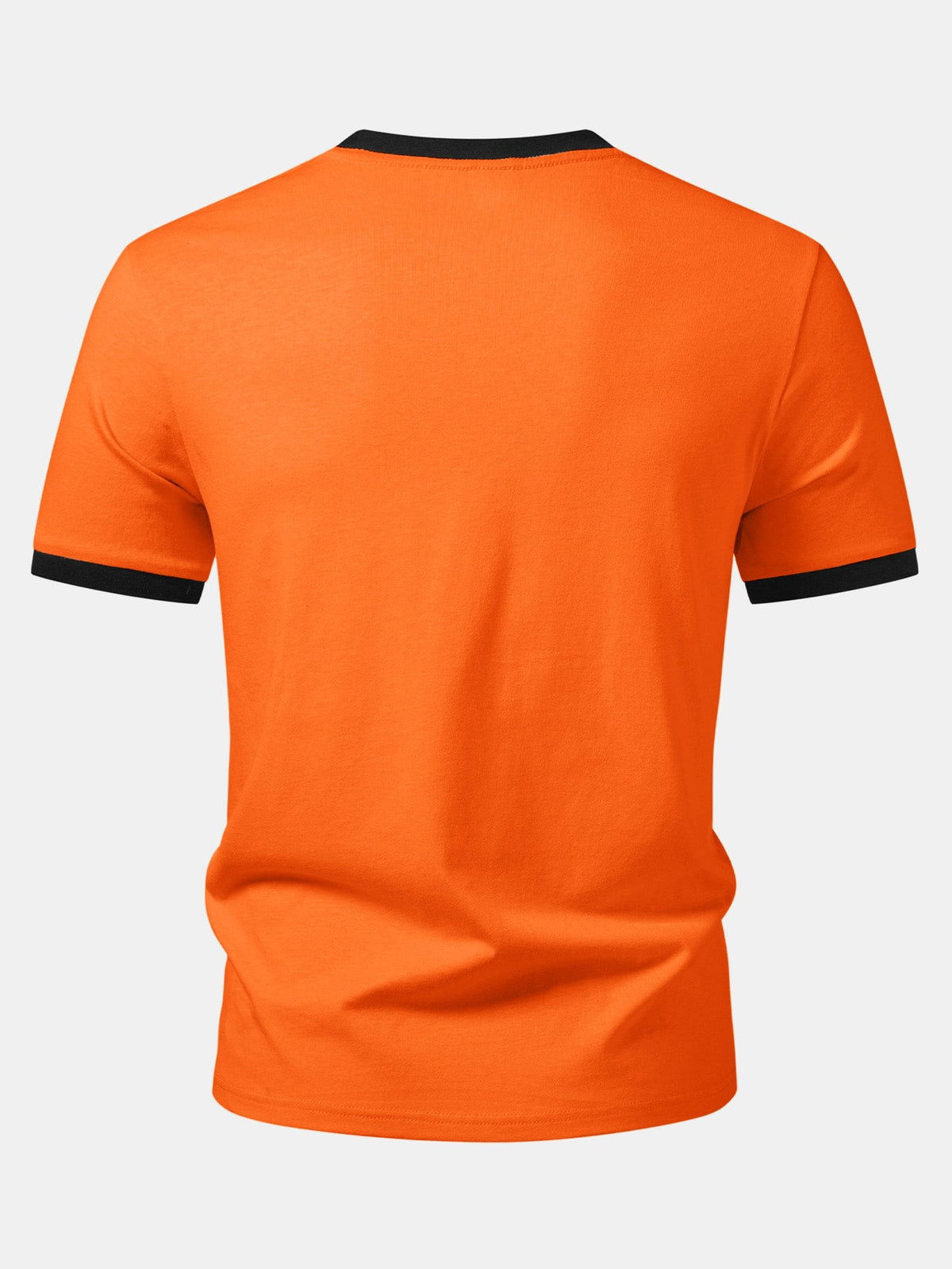 Camiseta Ringer Contrastante com Estampa de Gato Preto, Café e Halloween