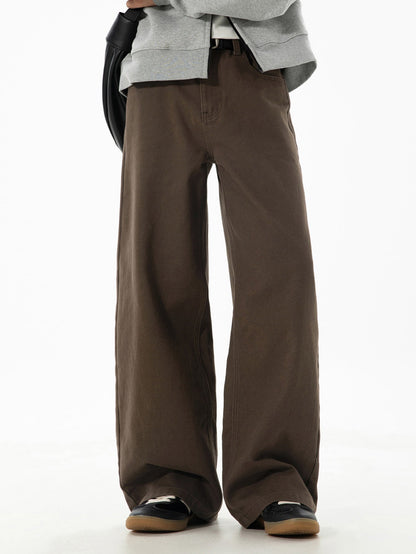 Washed Wide Leg Denim Jeans