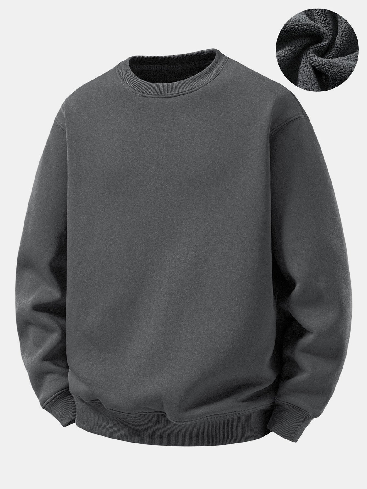 Basic Sherpa-Lined Relaxed Sweatshirt
