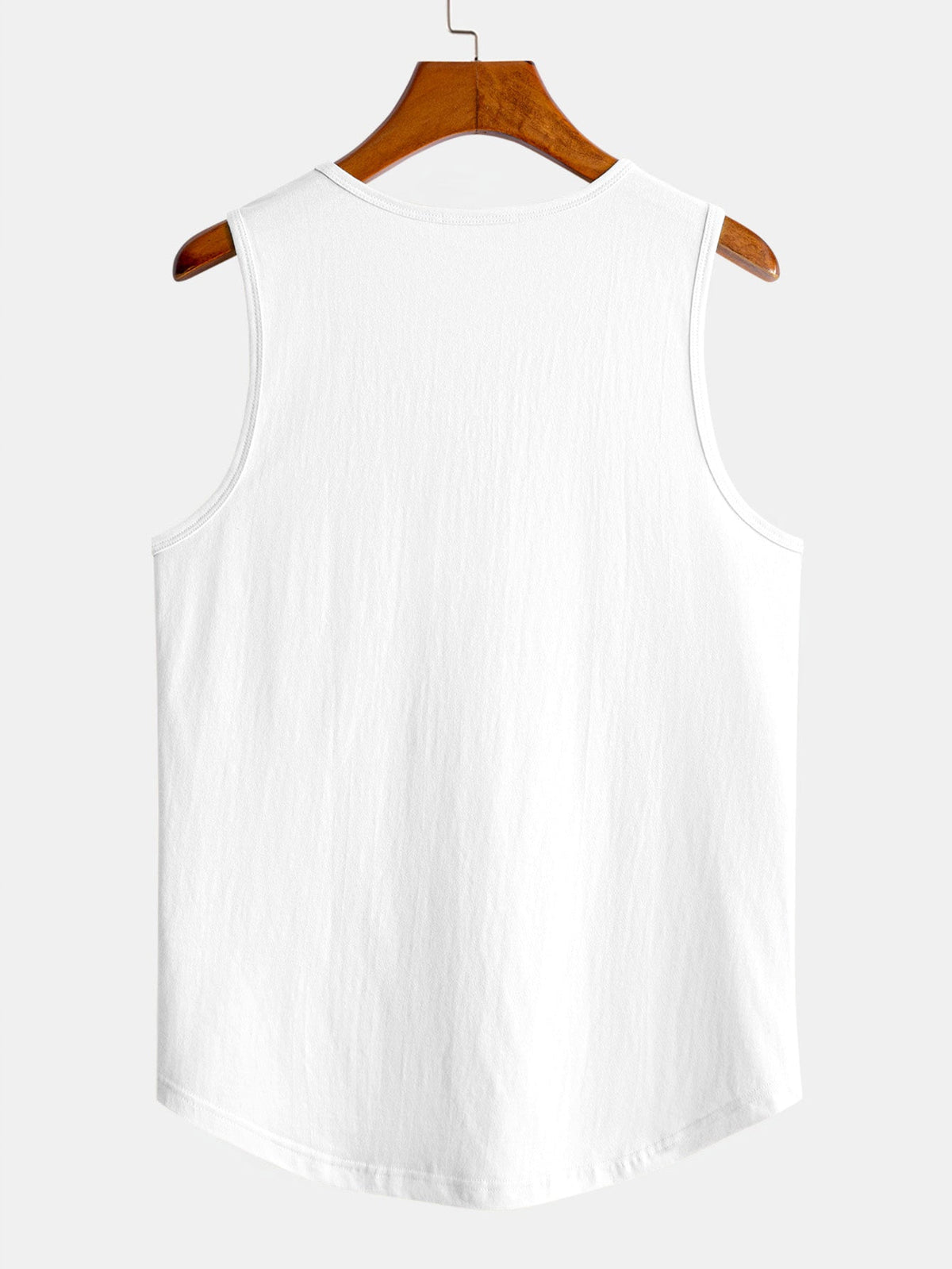 Black Print Curved Hem Cotton Muscle Tank