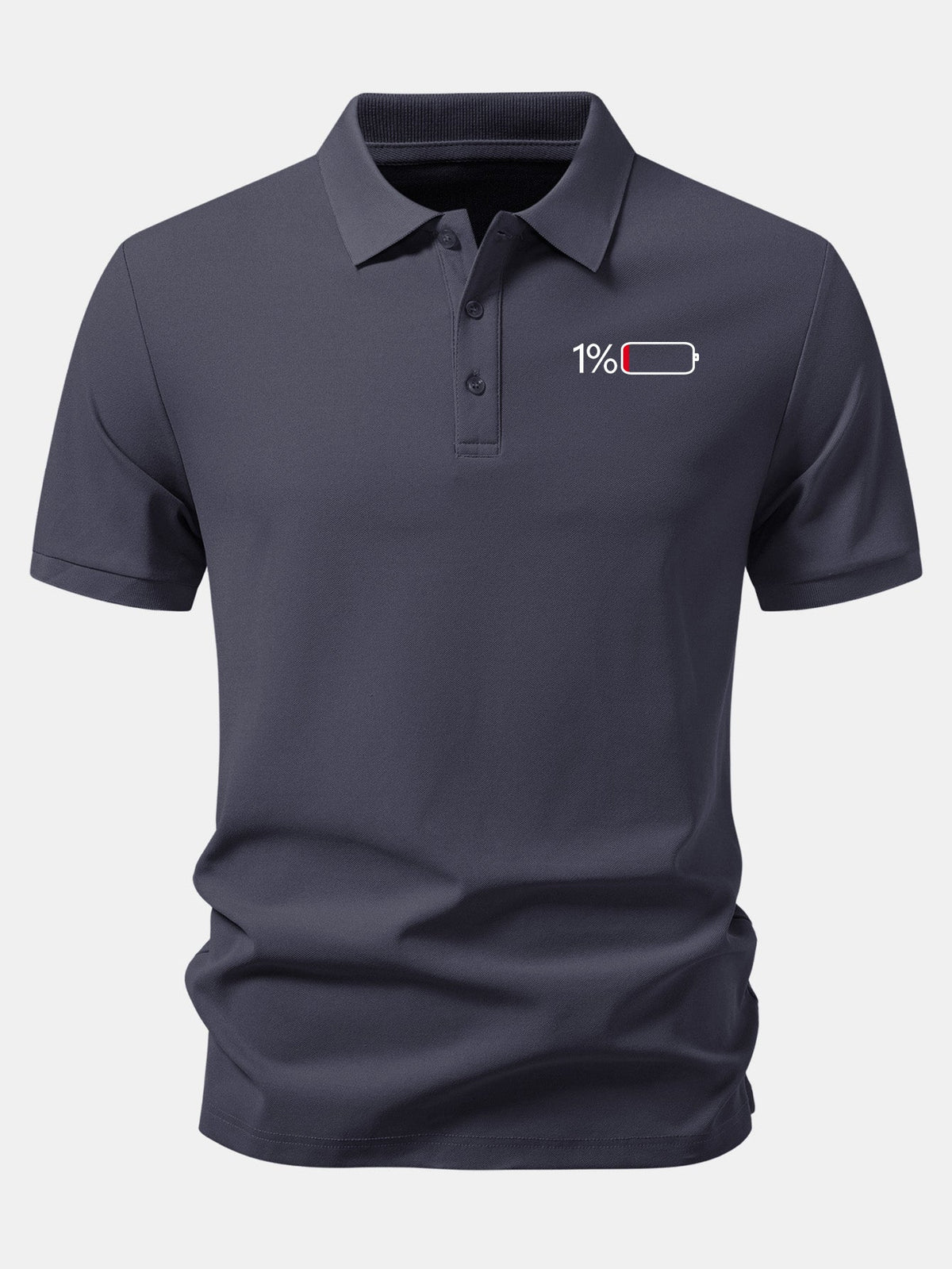 1% Battery Print Piqué Polo