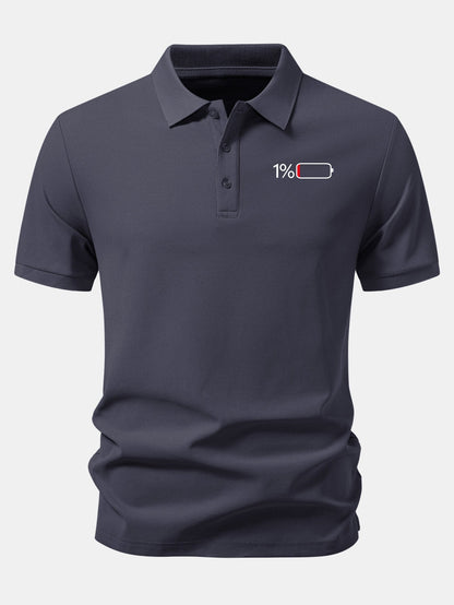 1% Battery Print Piqué Polo