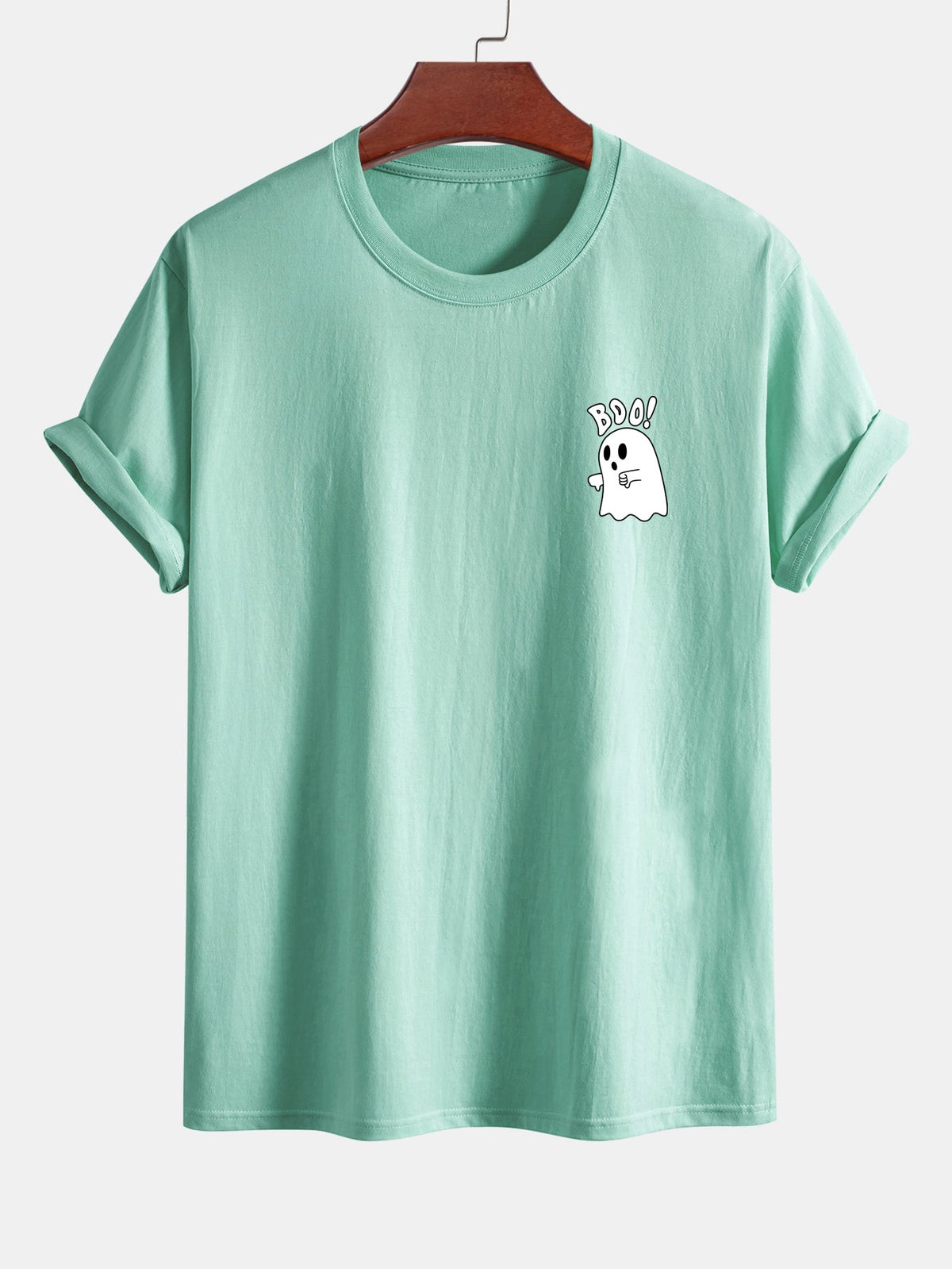 BOO Ghost Print Cotton T-Shirt