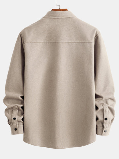 Wool-Look Snap Button Shirt