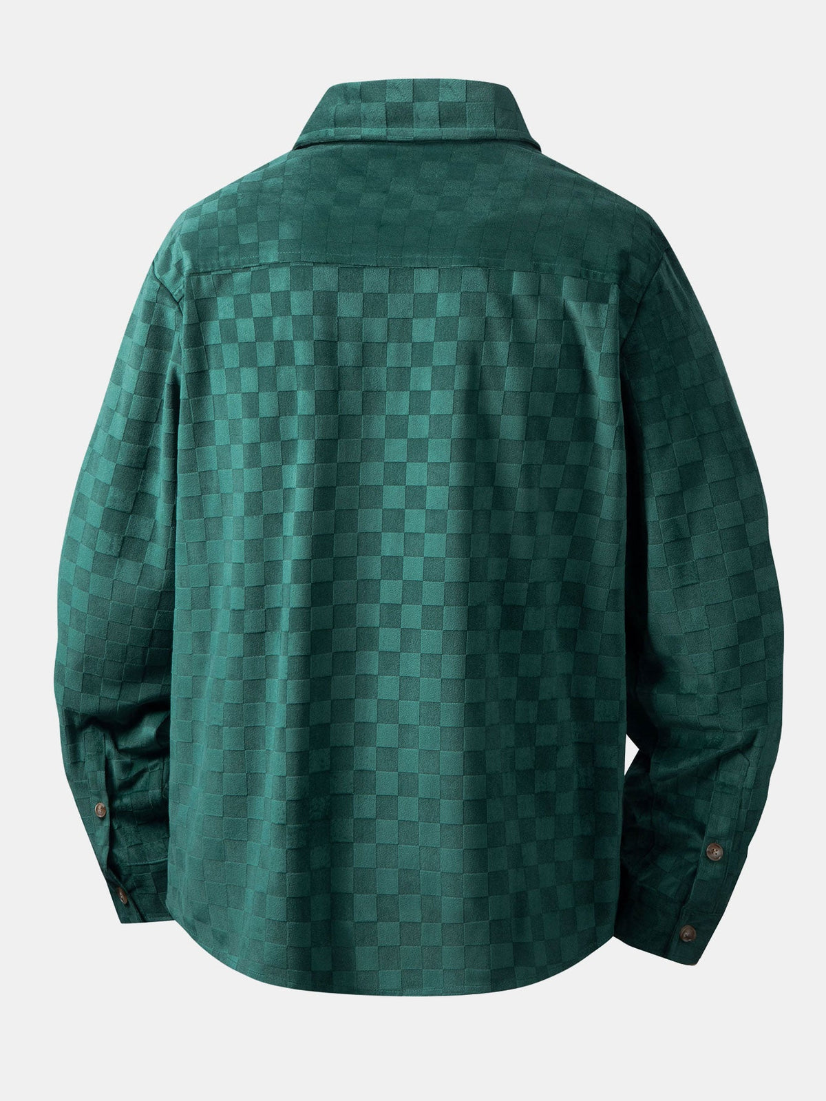Camisa de camurça sintética xadrez com botões