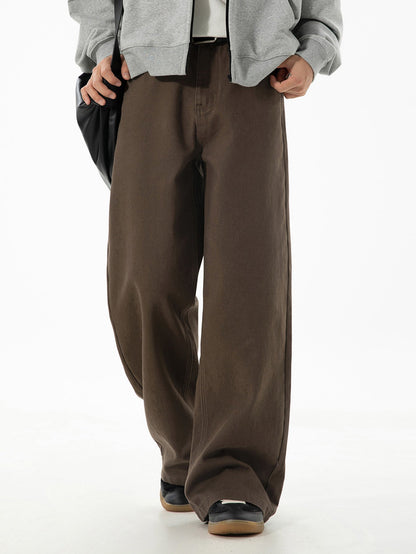 Washed Wide Leg Denim Jeans