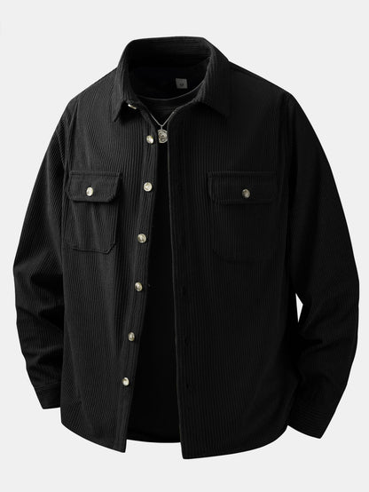 Sobrecamisa de veludo cotelê com dois bolsos no peito