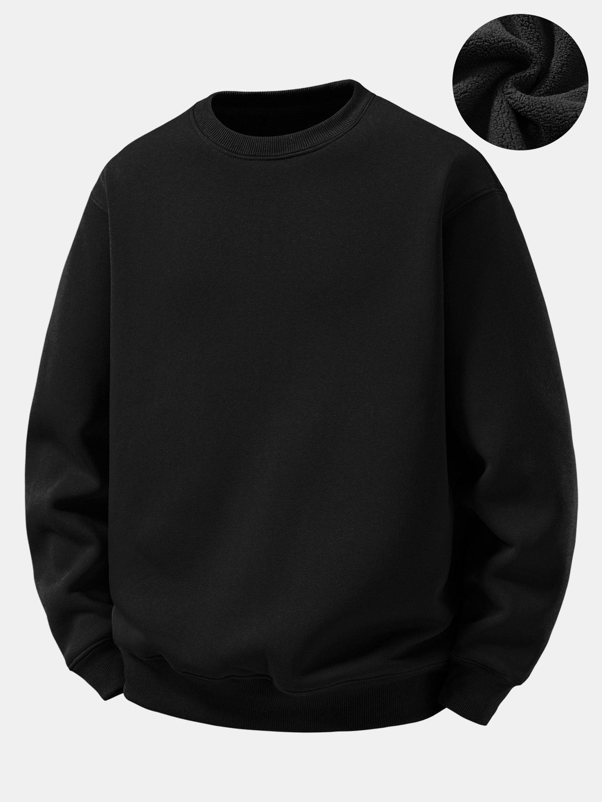 Basic Sherpa-Lined Relaxed Sweatshirt