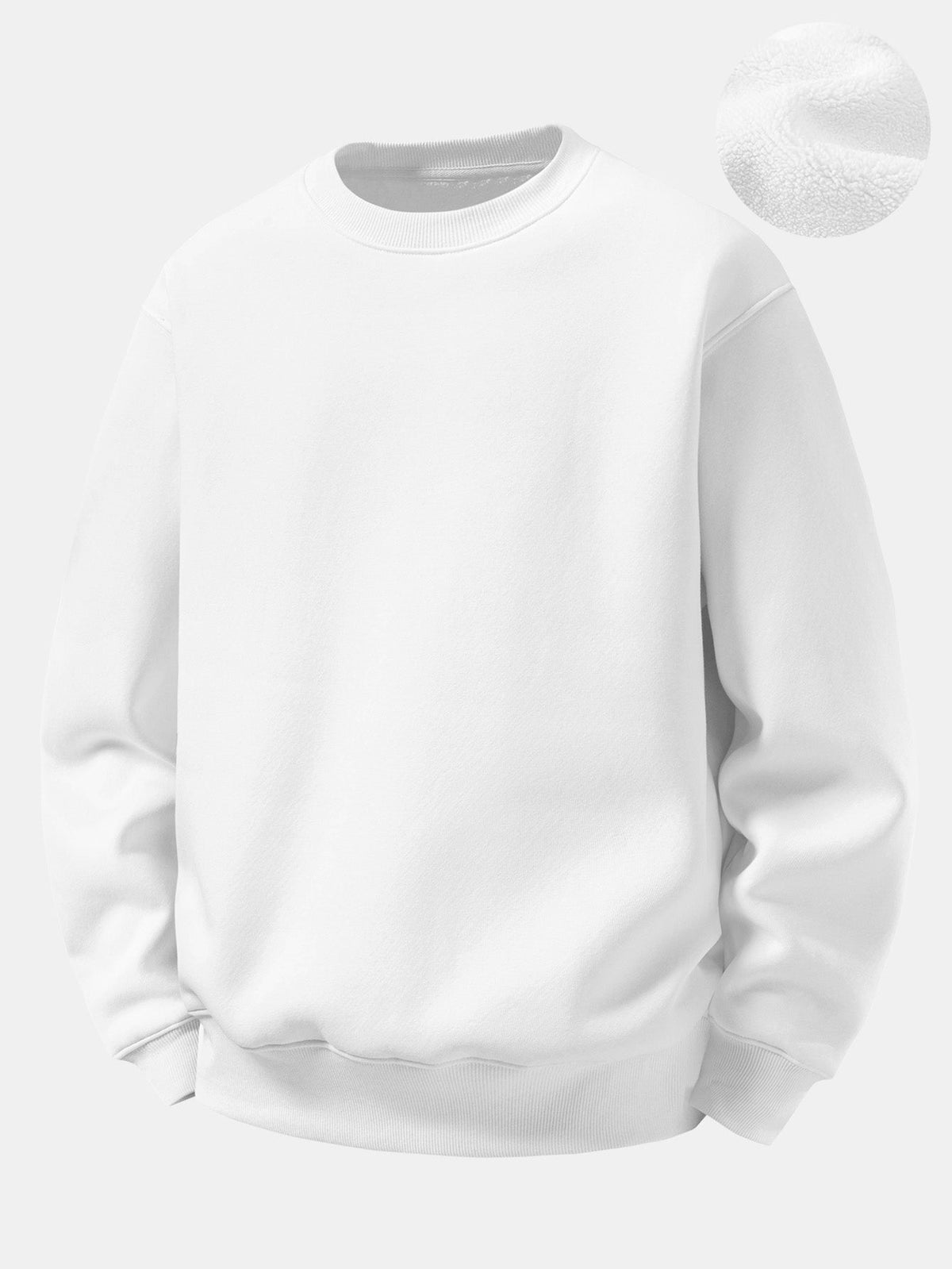 Basic Sherpa-Lined Relaxed Sweatshirt