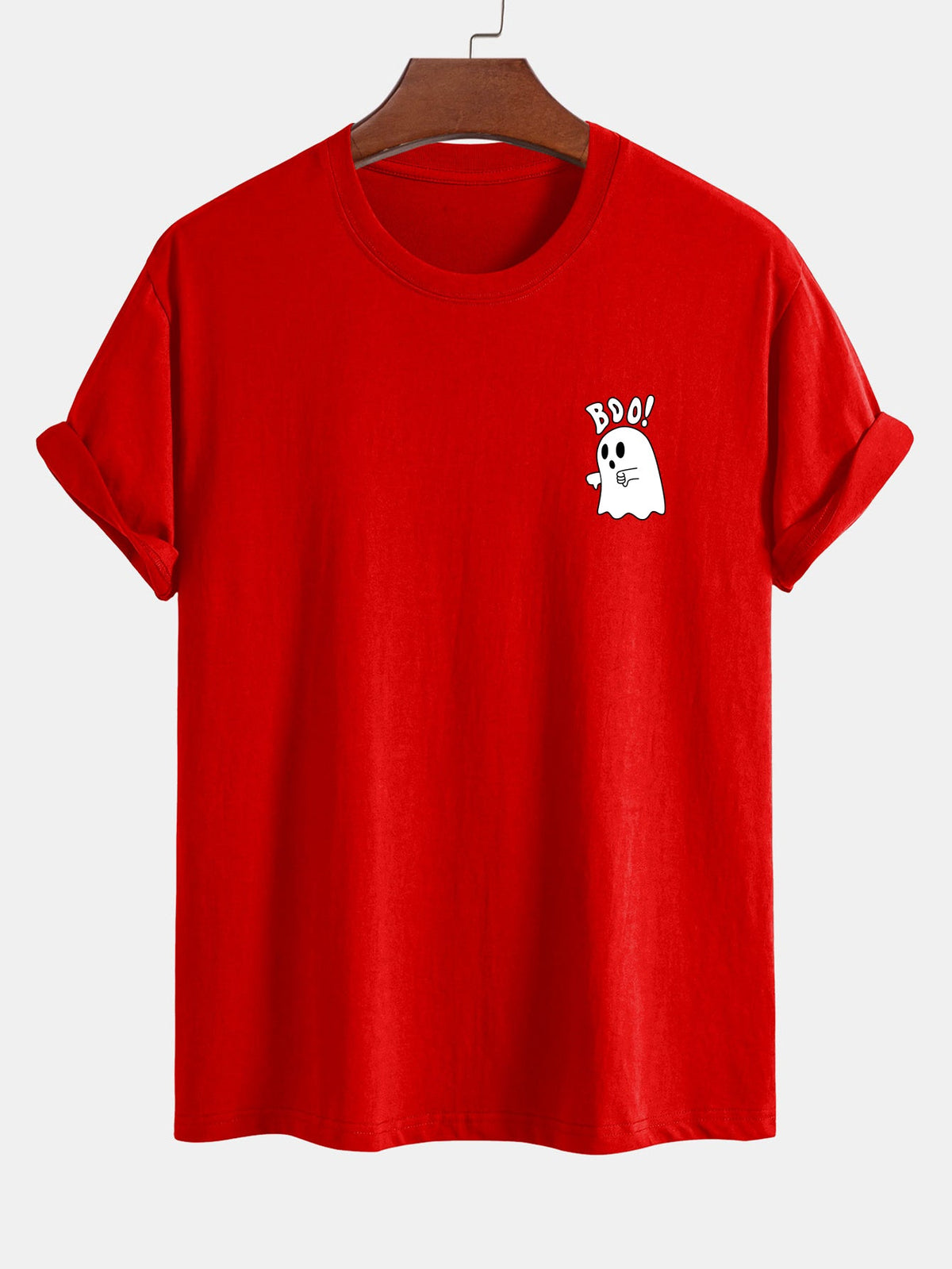 BOO Ghost Print Cotton T-Shirt
