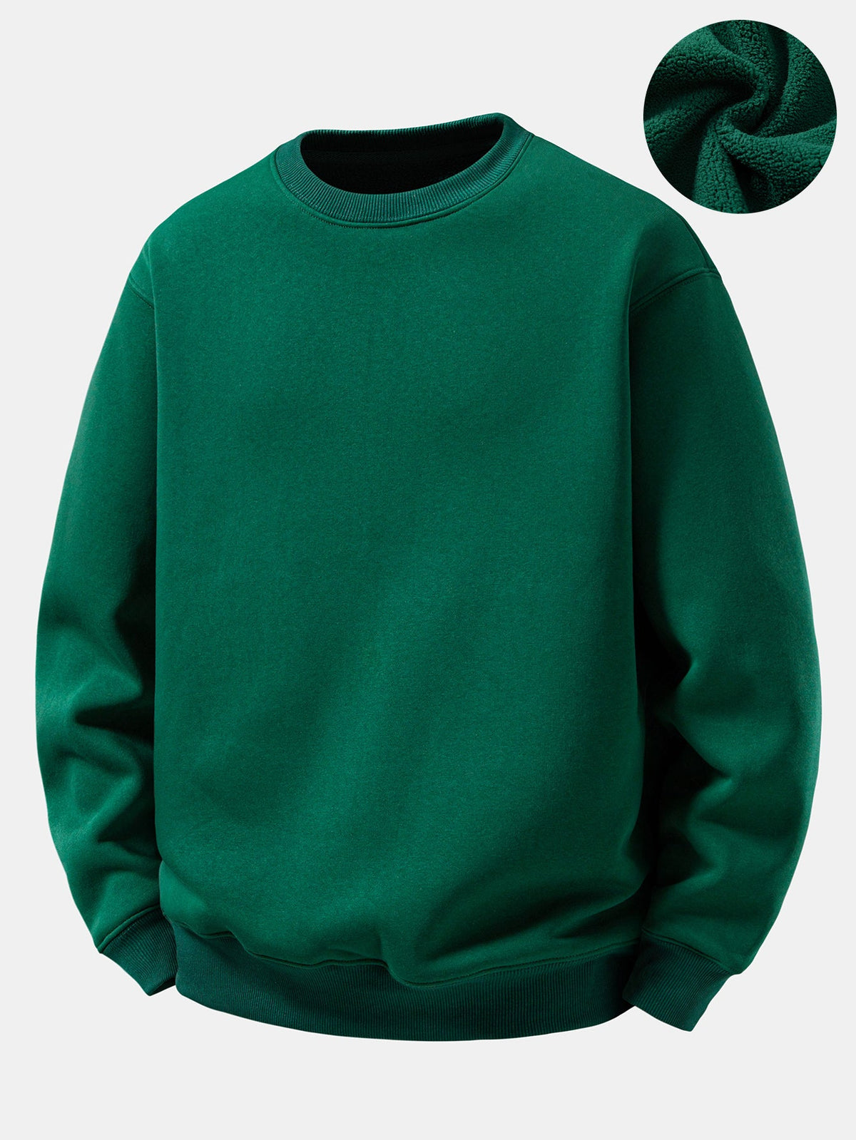 Basic Sherpa-Lined Relaxed Sweatshirt