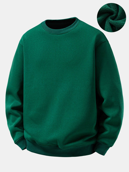 Basic Sherpa-Lined Relaxed Sweatshirt