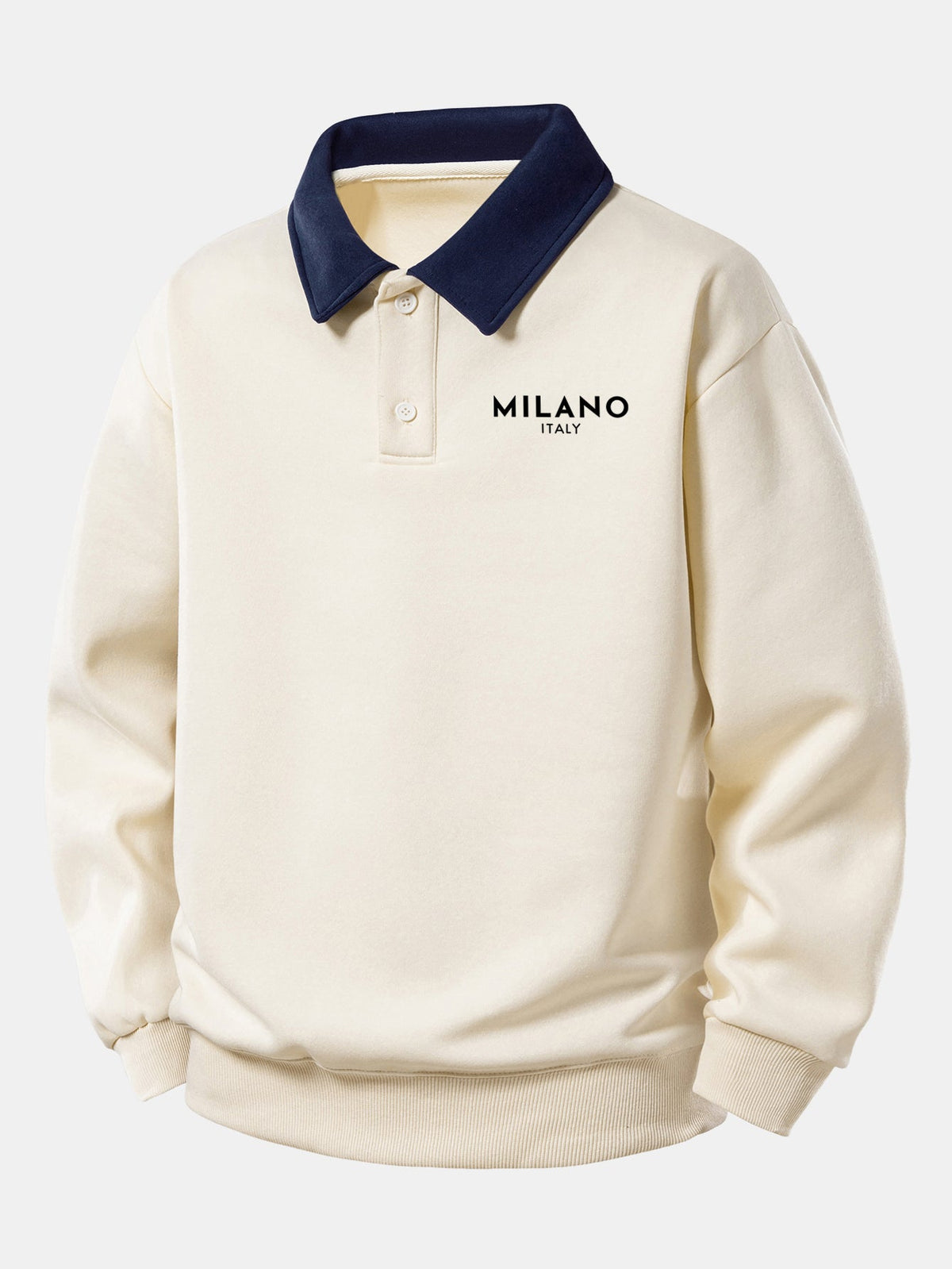 Milano Contrast Polo Sweatshirt & Straight Sweatpants Set