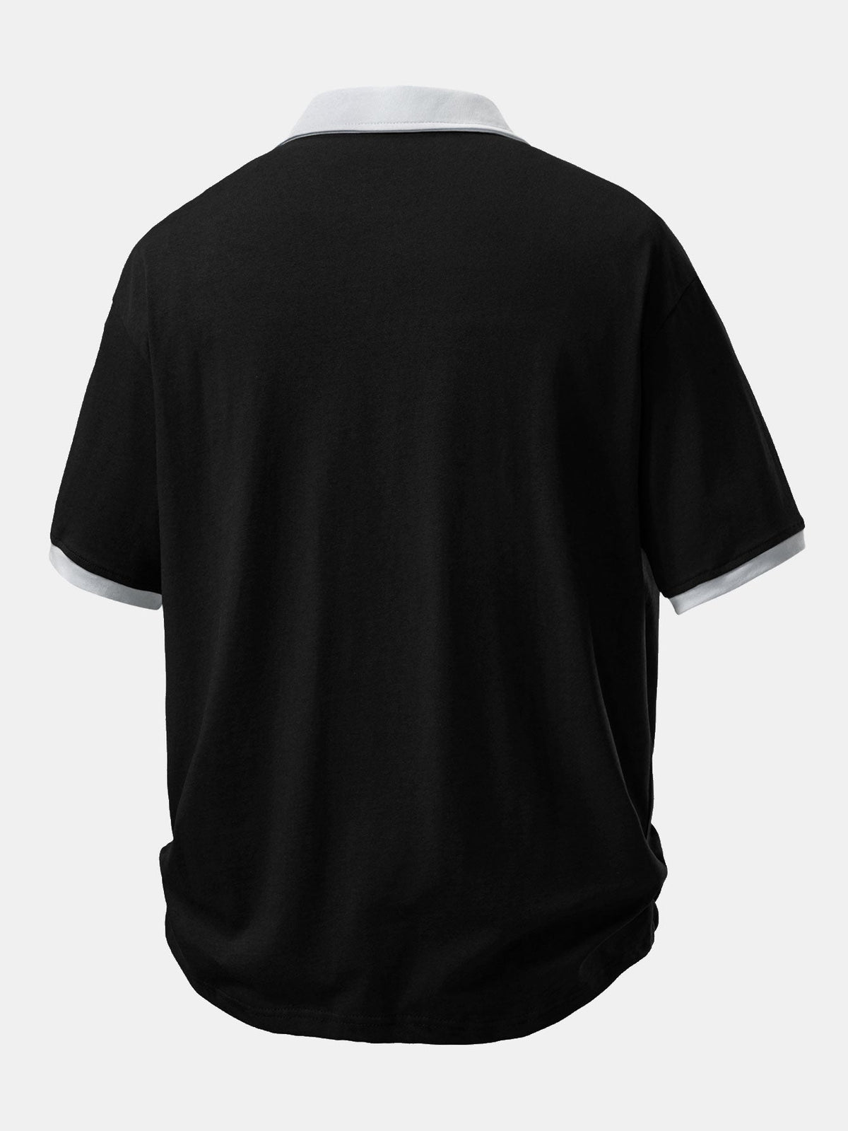 Polo de Algodão com Gola Contrastante e Shorts de Algodão com Cordão de 7"
