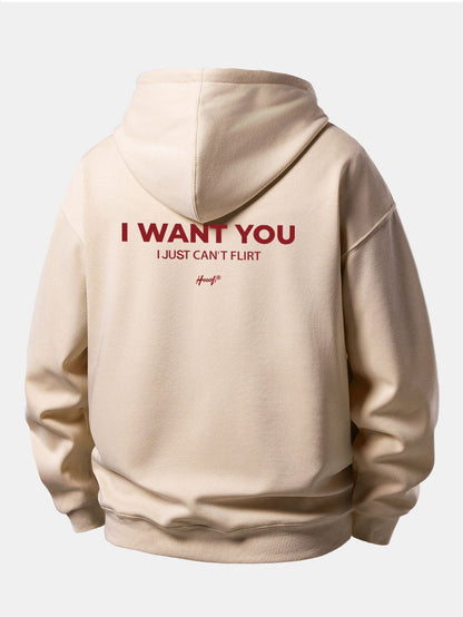 Moletom com capuz e caimento confortável com estampa “I Want You Back”