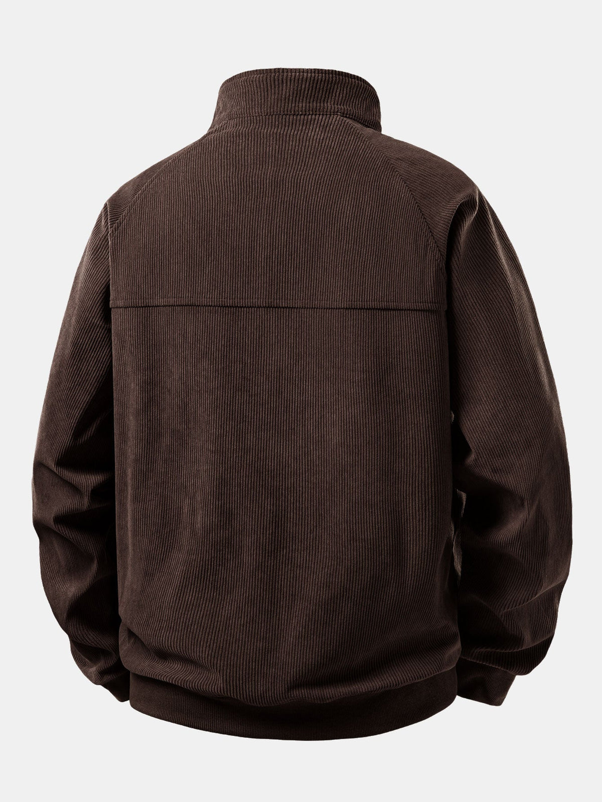 Moletom com Zíper 1/4, Manga Raglan e Veludo Cotelê