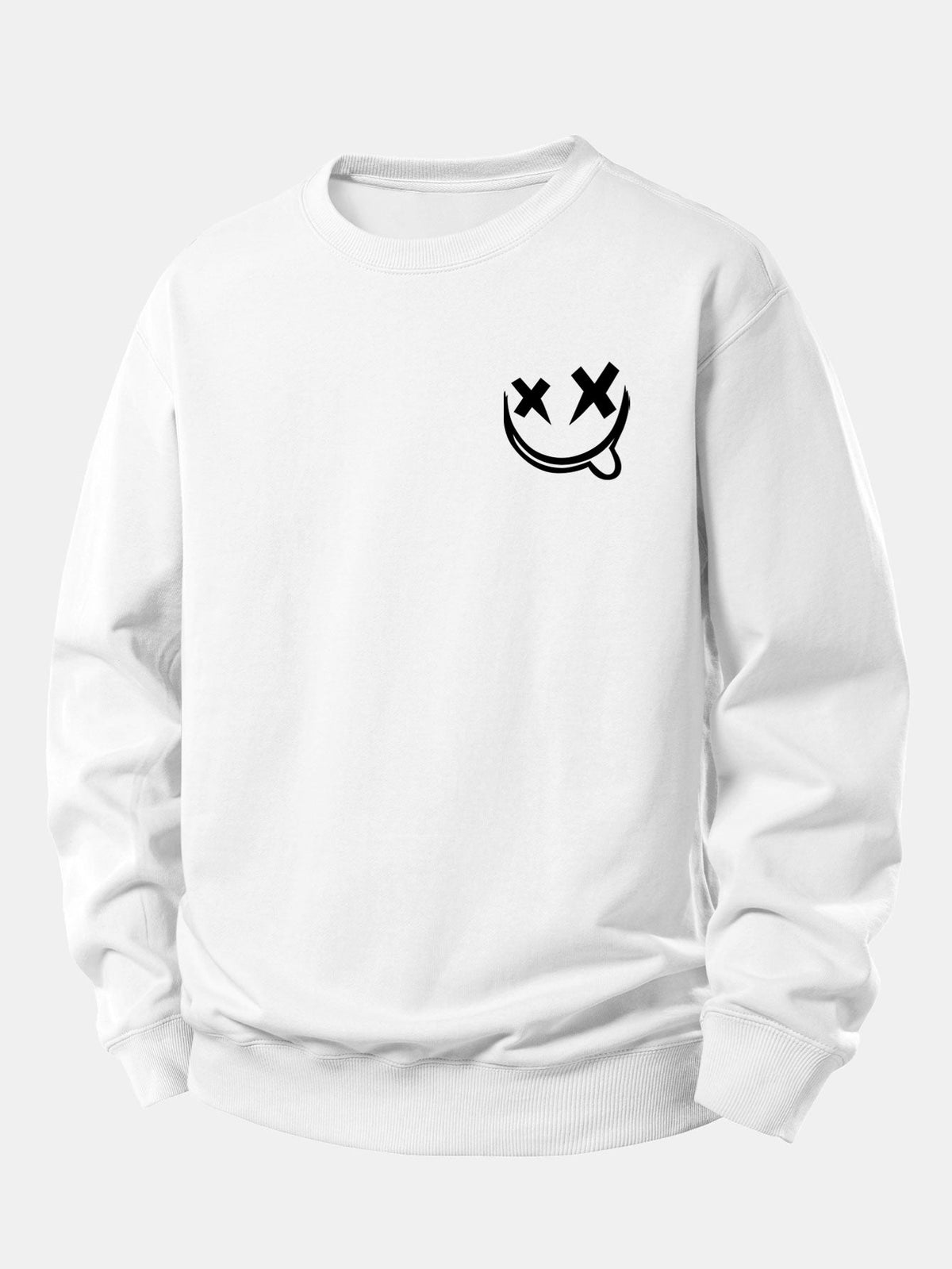 Smiley Print Relaxed Sweatshirt