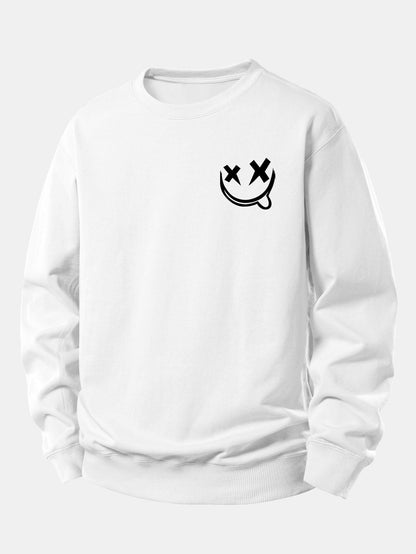 Smiley Print Relaxed Sweatshirt