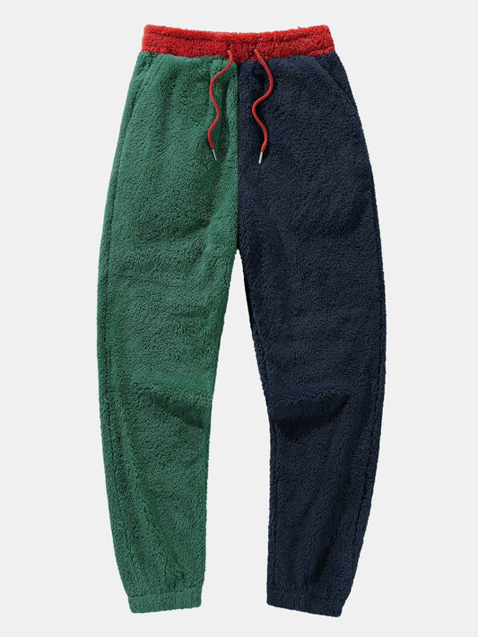 Calças jogger Teddy com blocos de cor