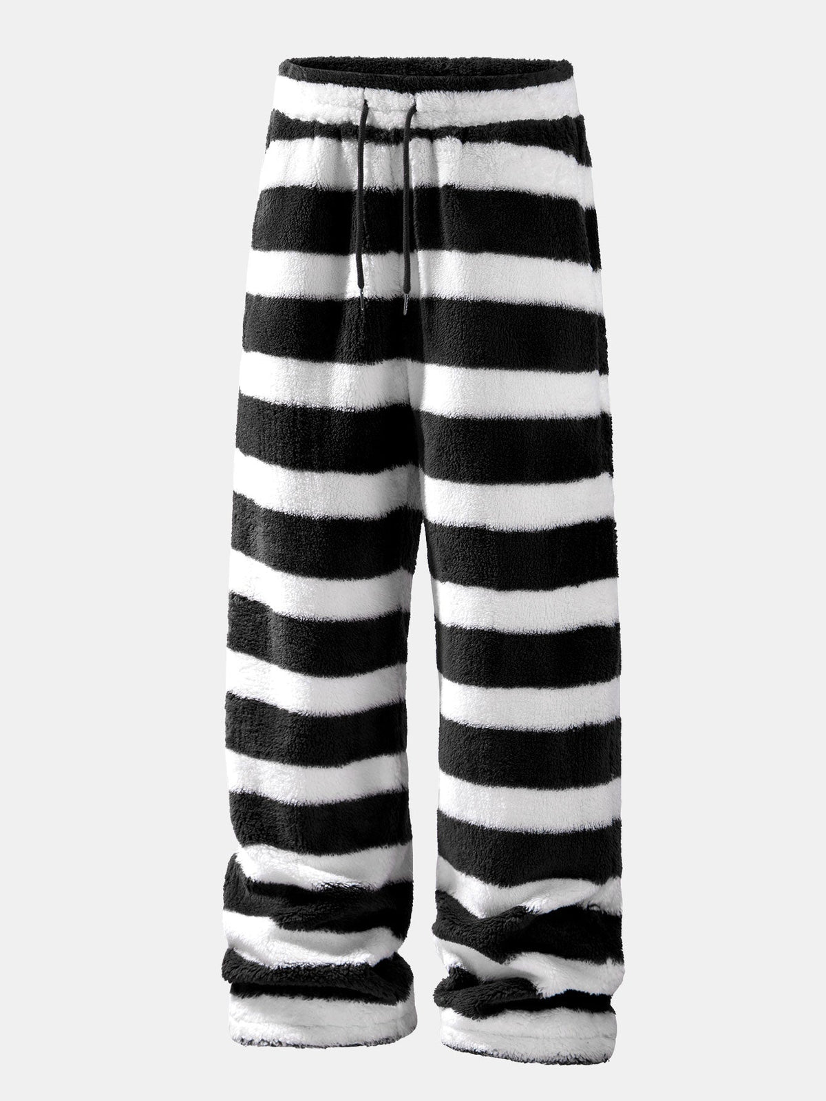 Striped Teddy Fleece Straight Leg Sweatpants