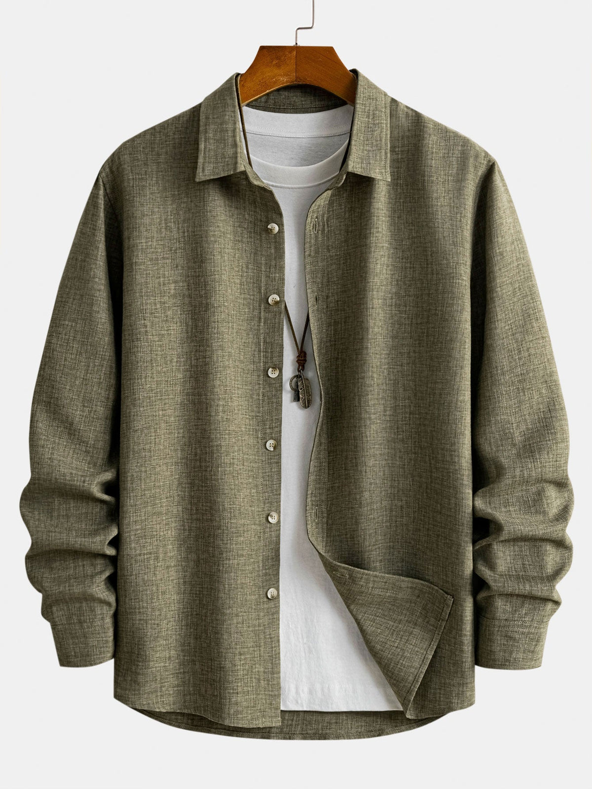Long Sleeve Button-Up Linen Shirt