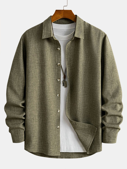 Long Sleeve Button-Up Linen Shirt