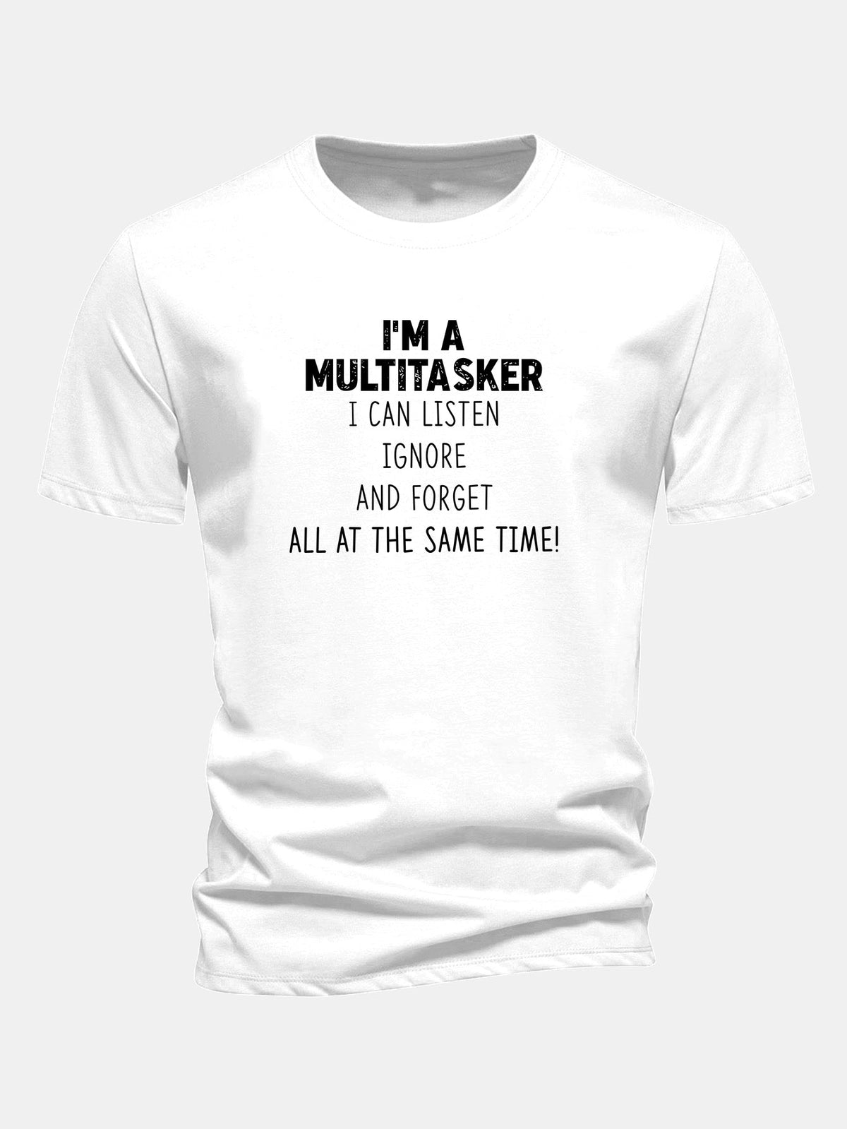 Camiseta de algodão estampada multifuncional de corte regular