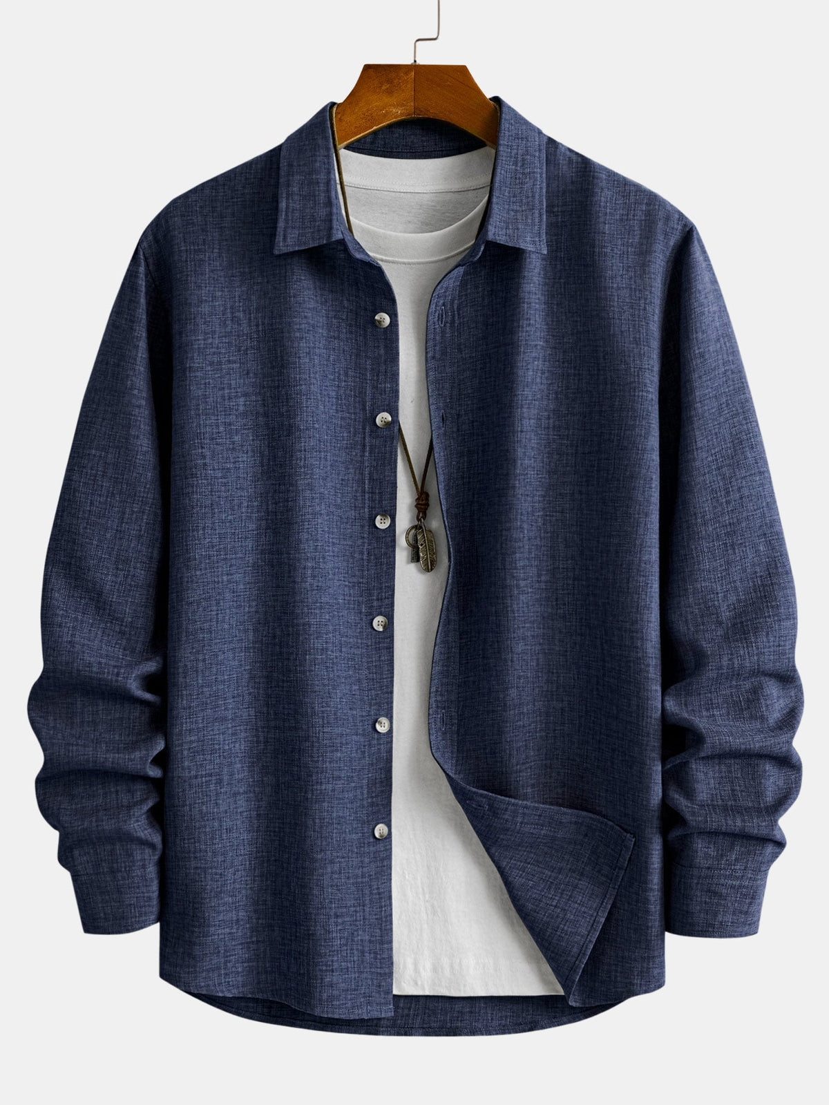 Long Sleeve Button-Up Linen Shirt