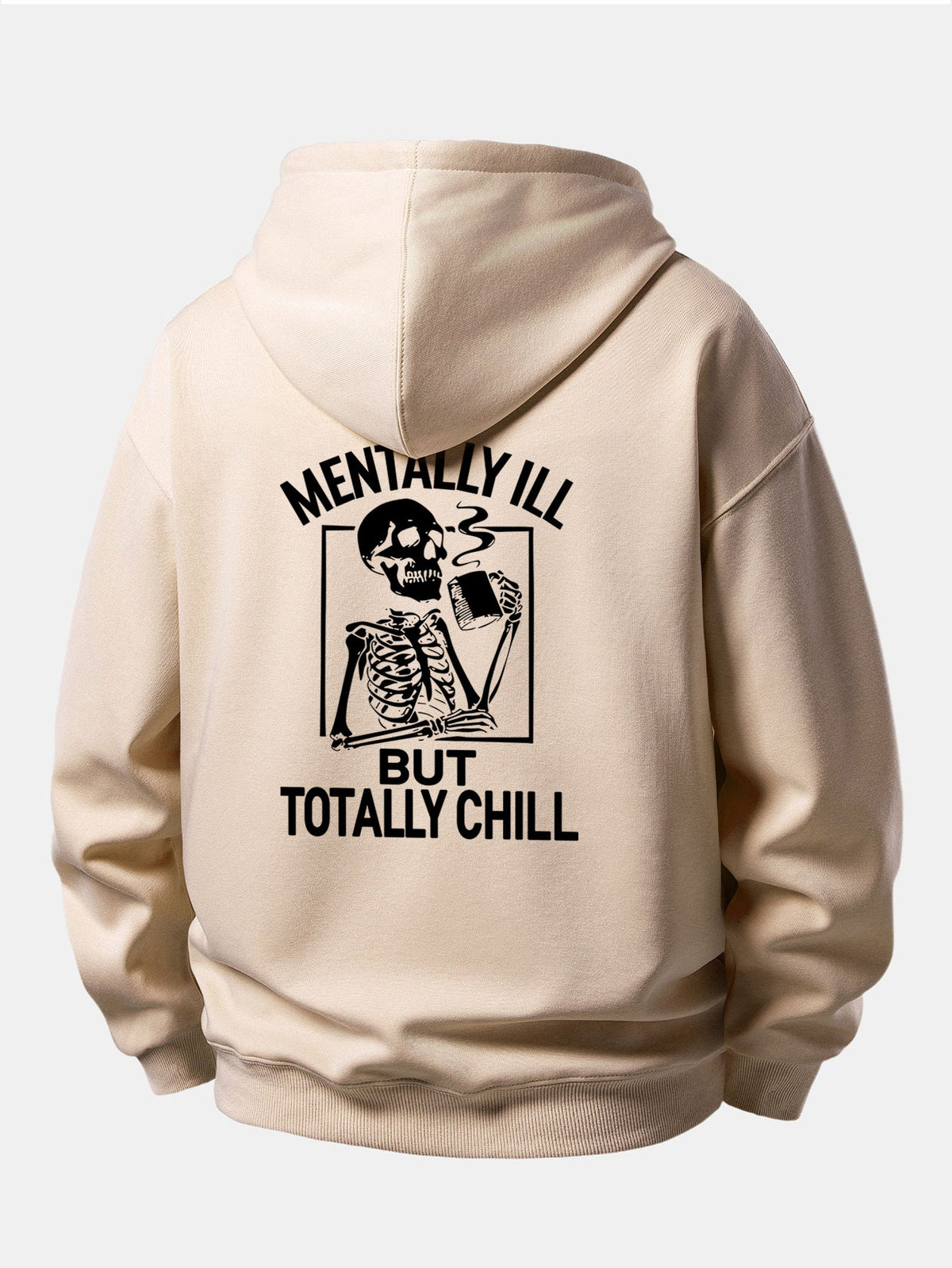 Coffee Skeleton Back Print Relaxed Sweatshirt