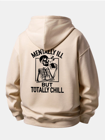 Coffee Skeleton Back Print Relaxed Sweatshirt