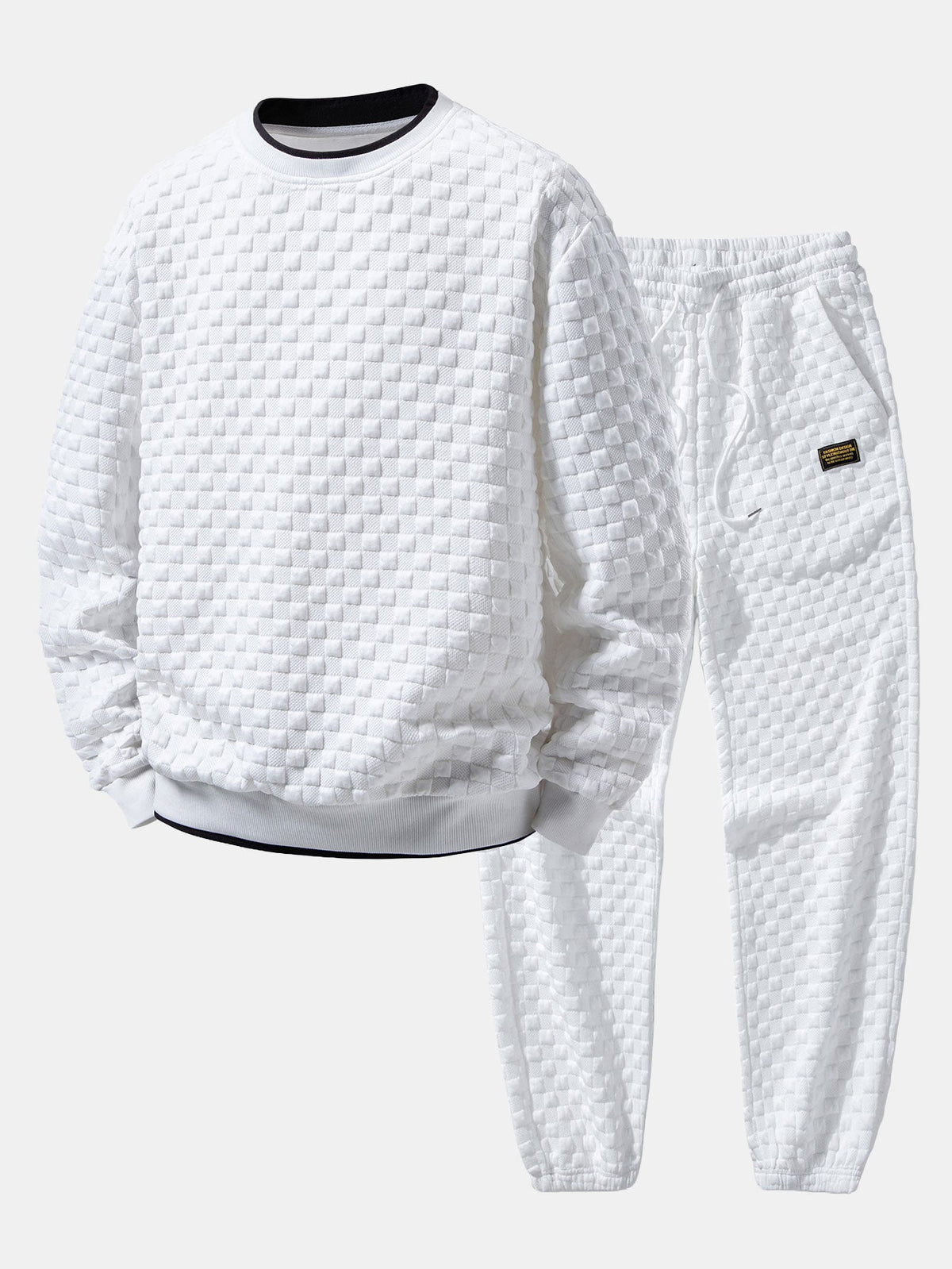 2-in-1 Check Jacquard Sweatshirt & Joggers Set