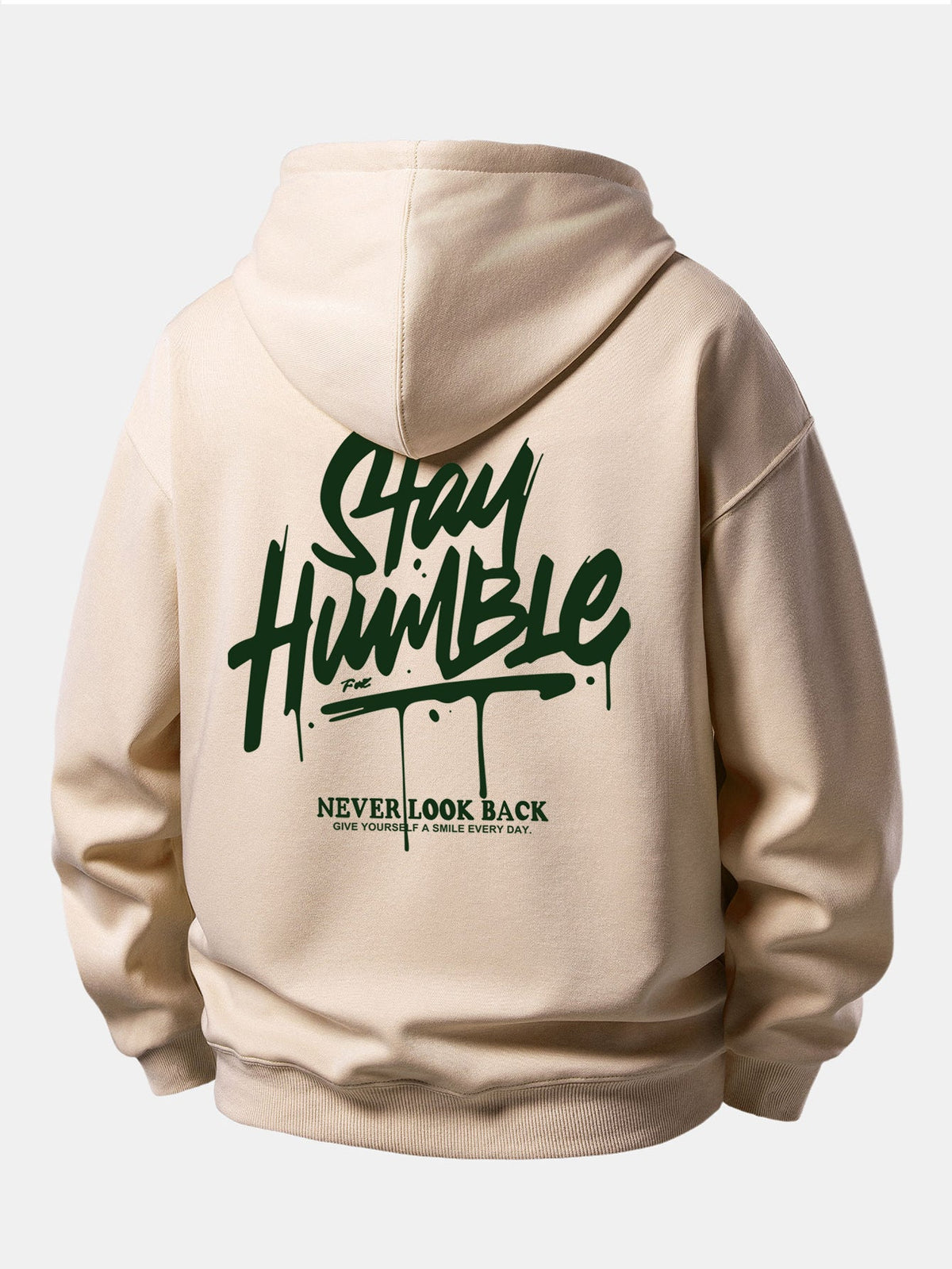 Moletom com capuz de caimento confortável com estampa “Stay Humble”