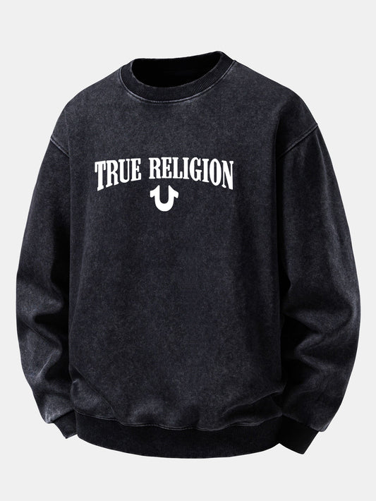 "True Religion" Washed Distressed Sweatshirt