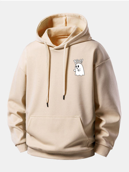 BOO Ghost Print Oversized Hoodie