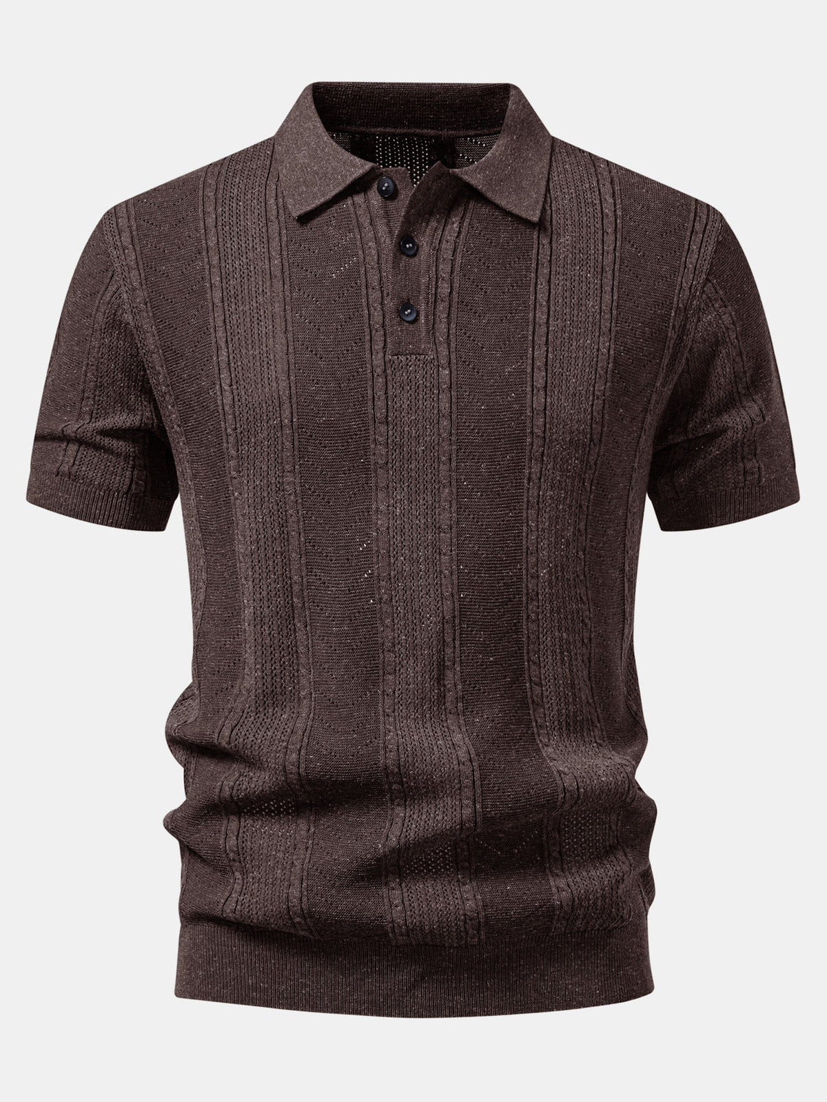 Textured Linen Knit Polo