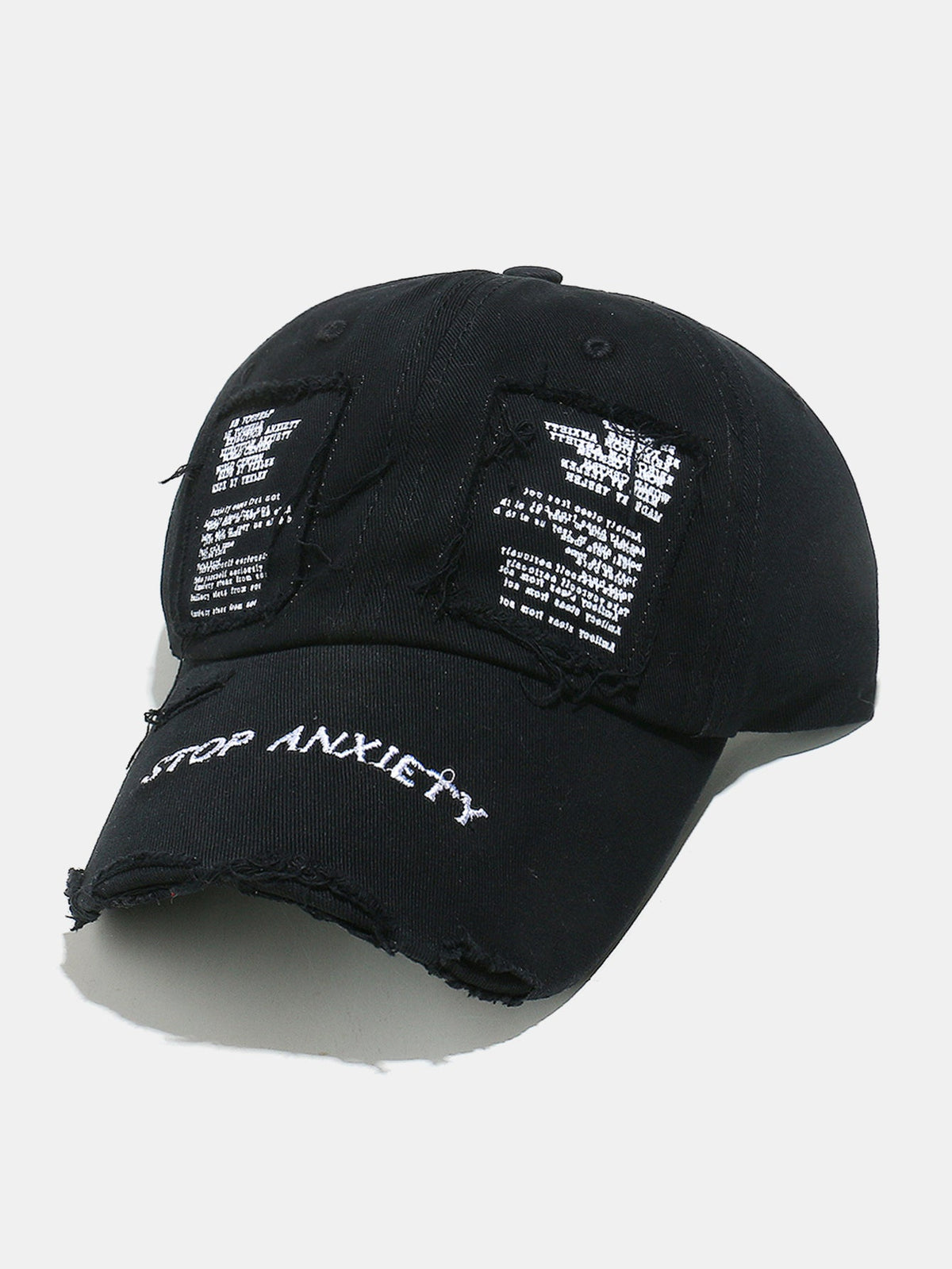 Embroidered Patch Washed Distressed Baseball Cap
