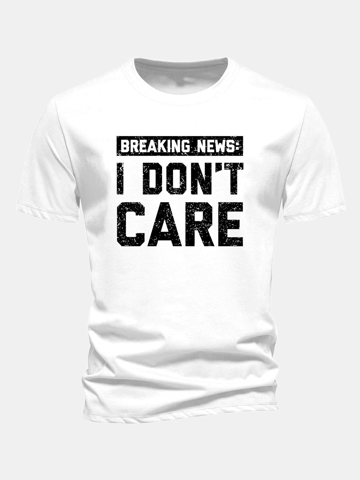 Camiseta de algodão com estampa “Eu não me importo” e corte regular