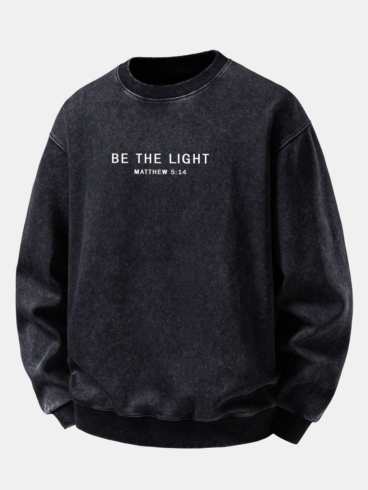 "Be The Light" Washed Distressed Sweatshirt