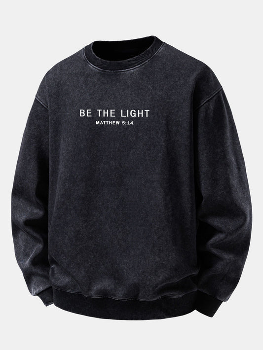 "Be The Light" Washed Distressed Sweatshirt