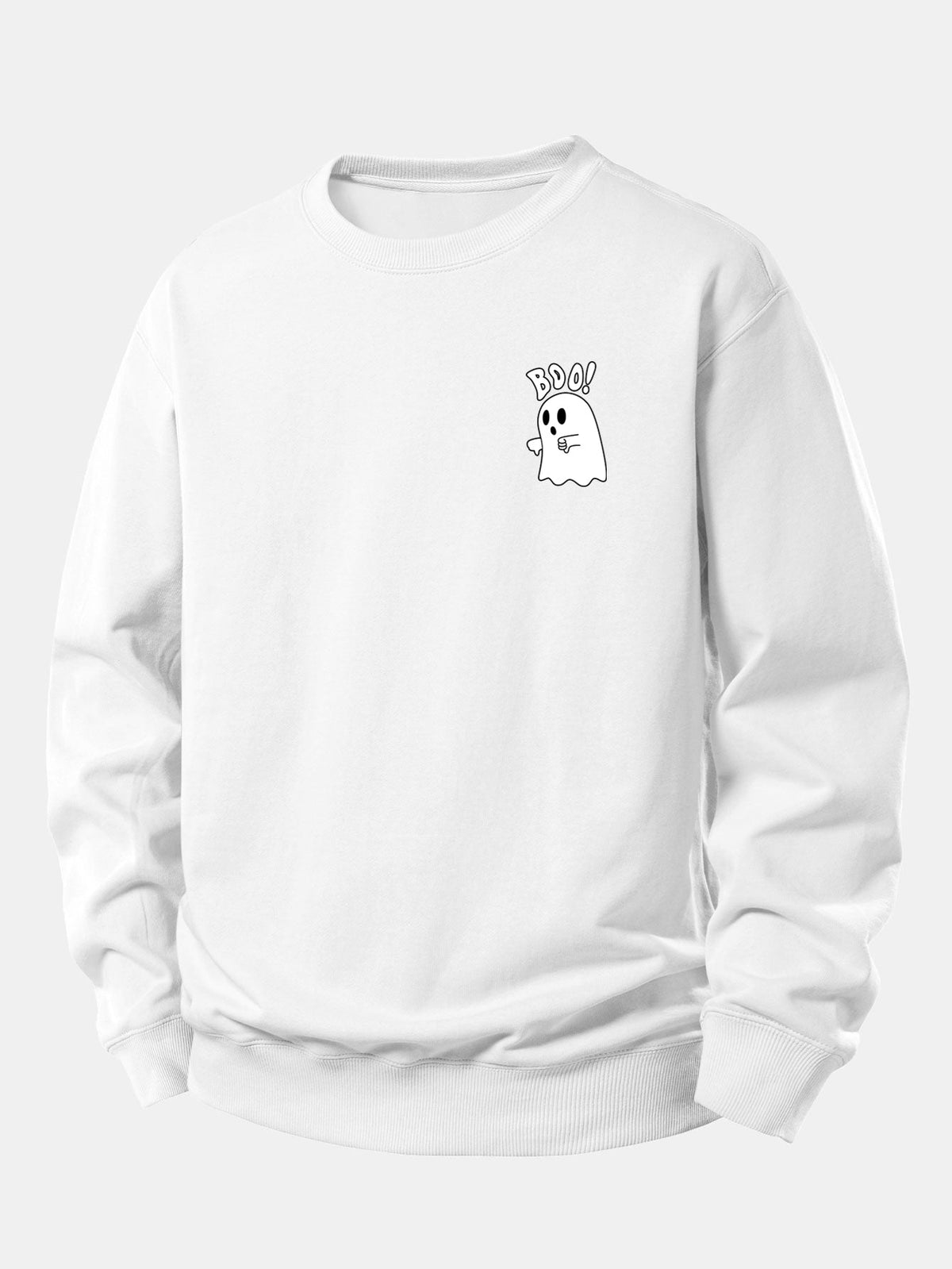 BOO Ghost Print Relaxed Sweatshirt