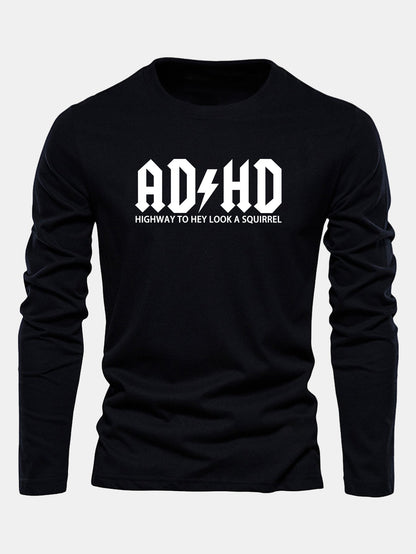 ADHD Print Long Sleeve Cotton T-Shirt