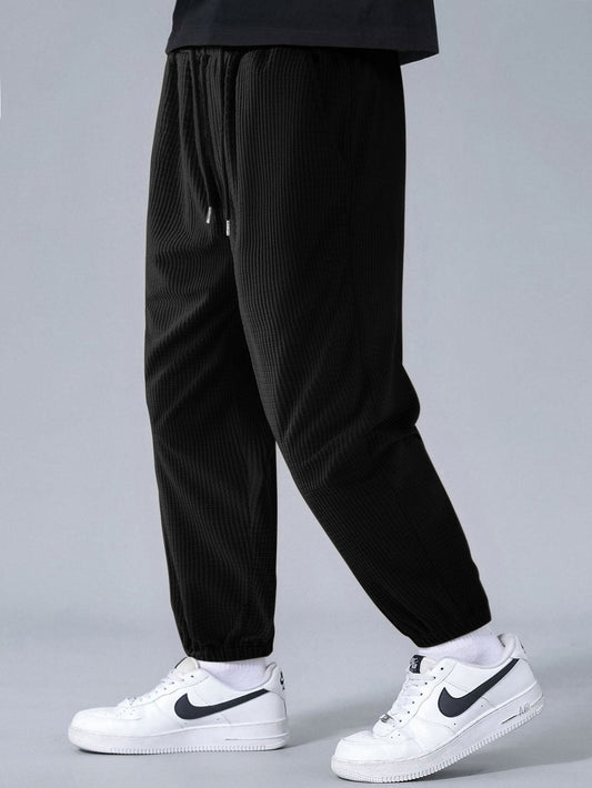 Waffle Texture Corduroy Joggers