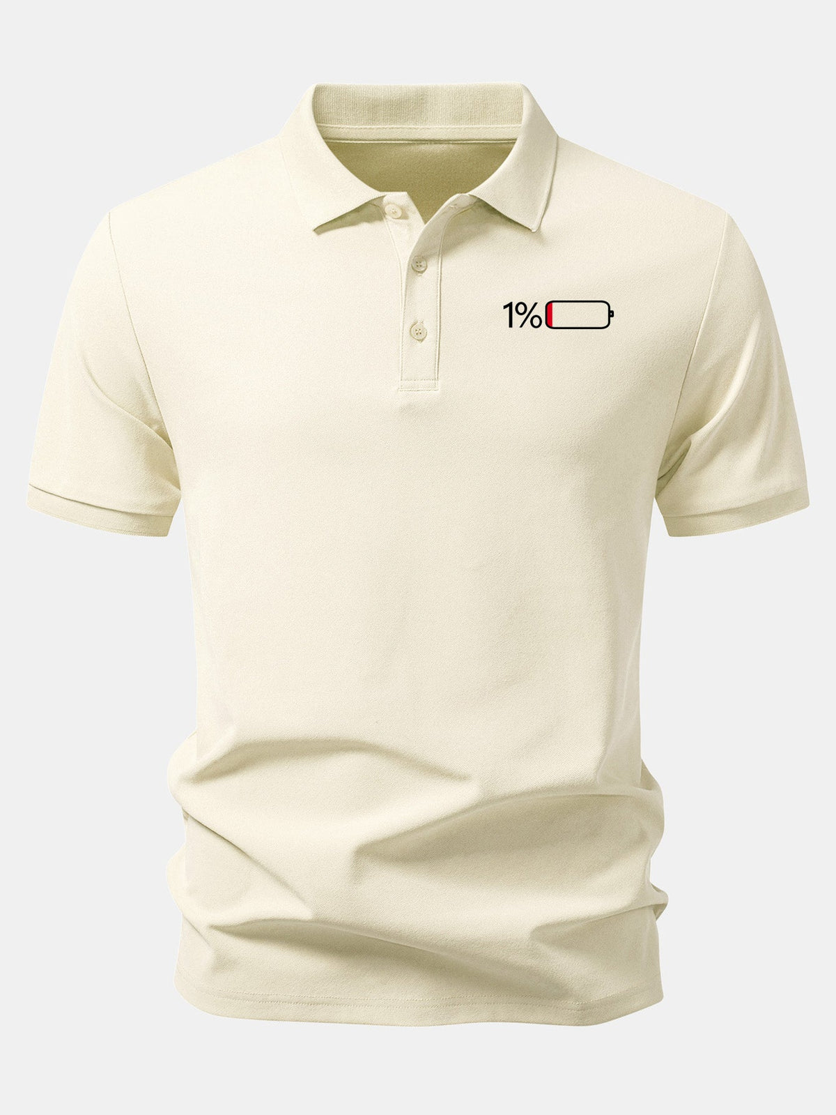 1% Battery Print Piqué Polo