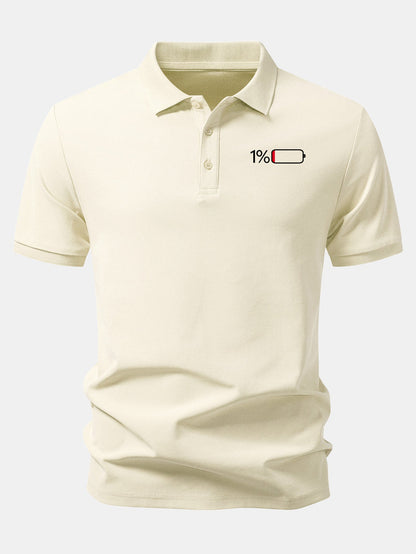 1% Battery Print Piqué Polo