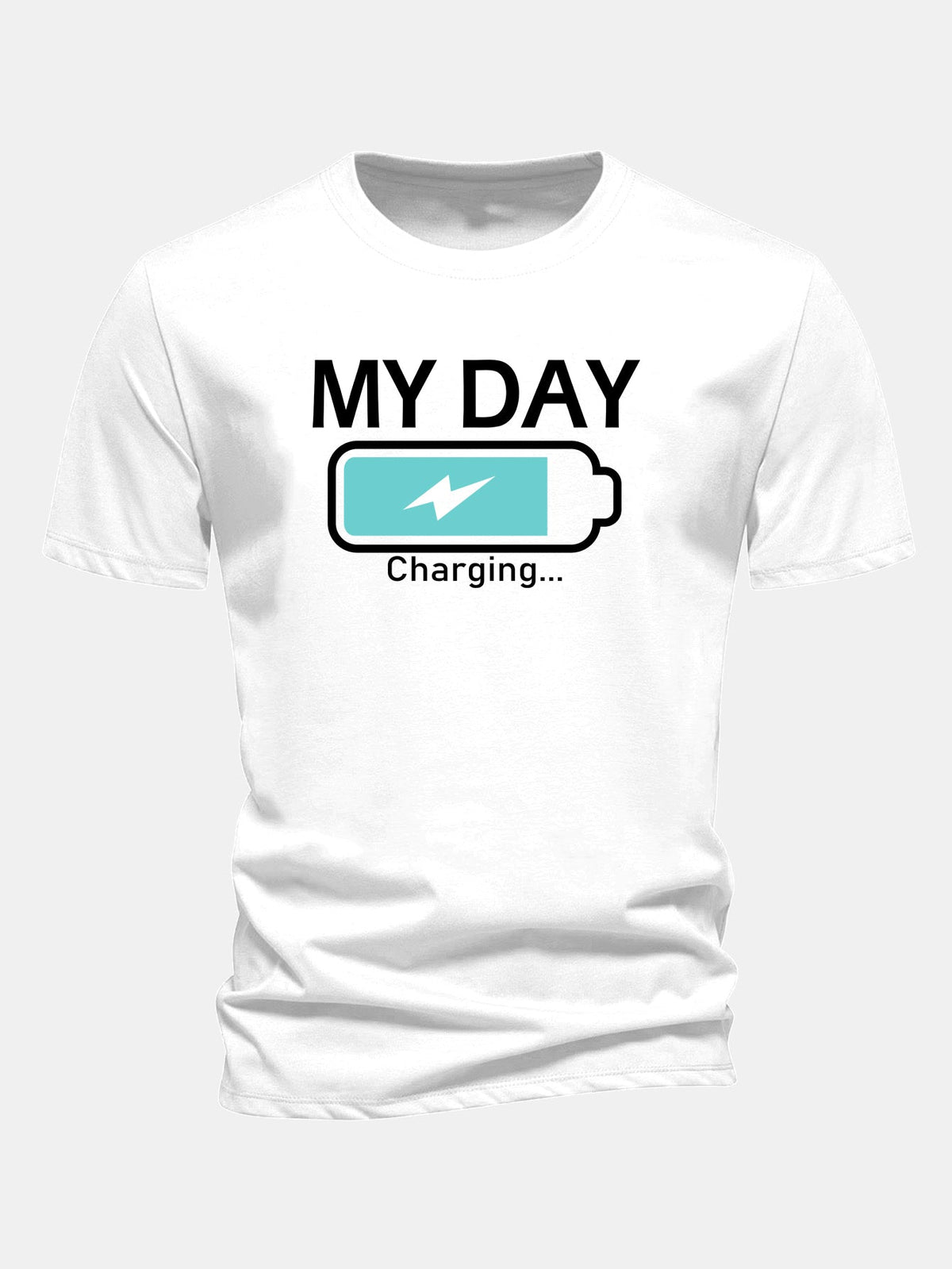 Camiseta de algodão com estampa de bateria “My Day” e caimento regular
