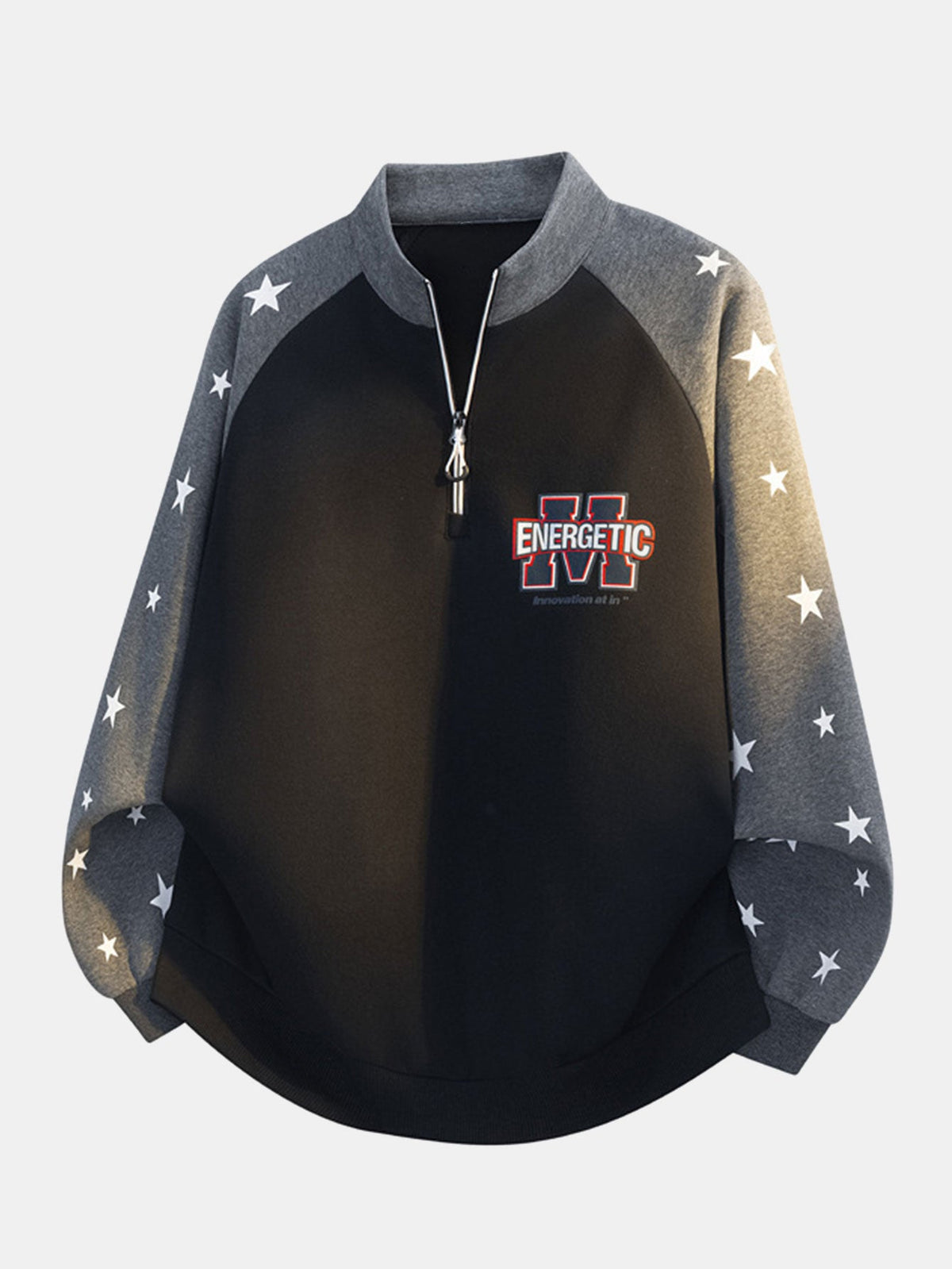 Star Print Quarter-Zip Raglan Sweatshirt
