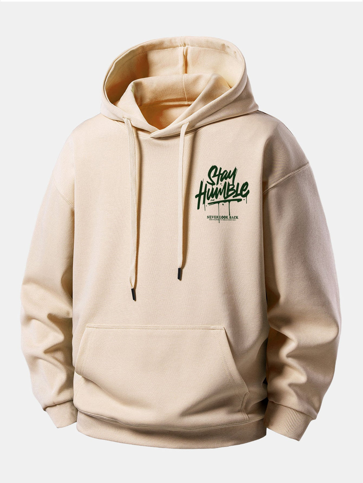 Moletom com capuz de caimento confortável com estampa “Stay Humble”