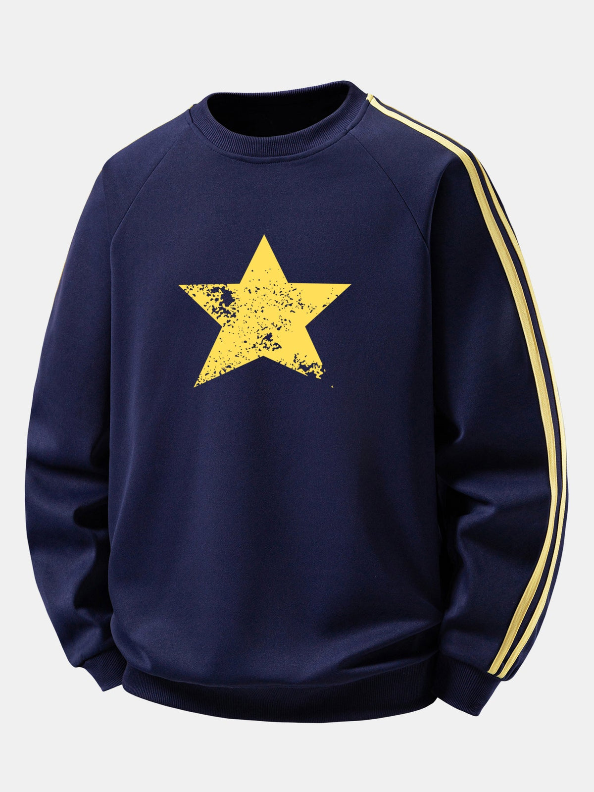 Star Print Contrast Stripe Raglan Sweatshirt